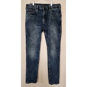 Men's True Religion Rocco Jeans 32X34 Relaxed Skinny Stretch Distressed Denim